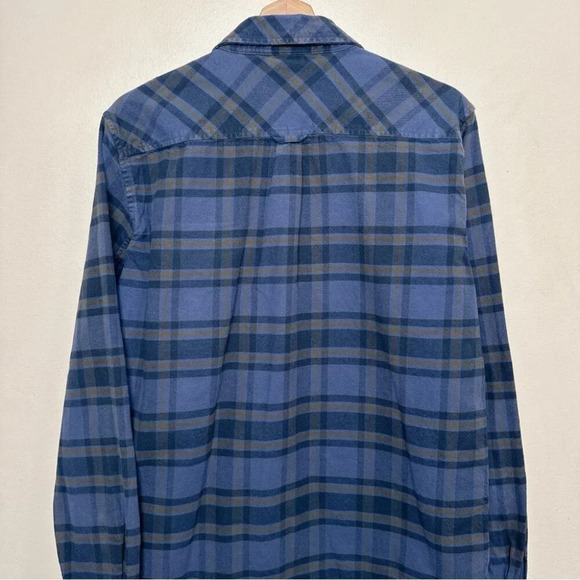 Helly Hansen Mens Large Plaid Cotton Outdoor Button Shirt Blue - Picture 11 of 13